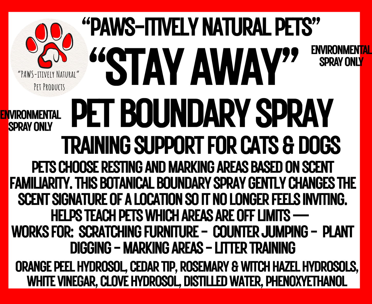 Stay Away - Pet Boundary Training Mist