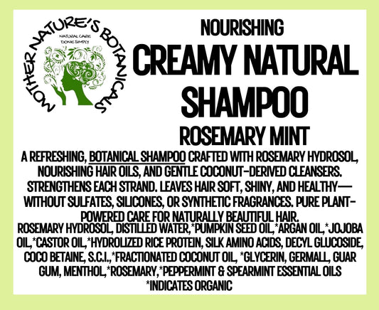 "LUXURY LOX" Creamy Natural Shampoo with Argan Oil - Rosemary Mint
