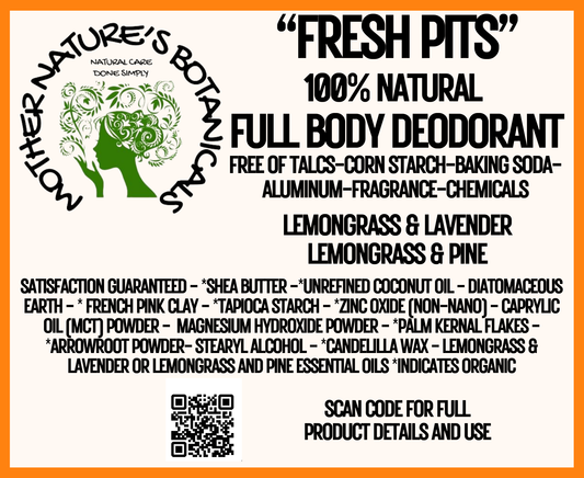 js "FRESH PITS" Full Body Natural Deodorant (100% Satisfaction Guaranteed)