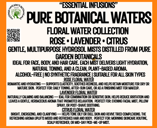 "Herbal Remedies" - Pure Hydrosol Mists - Lavender - Rose - or Citrus (Pure distilled herbal infusions)