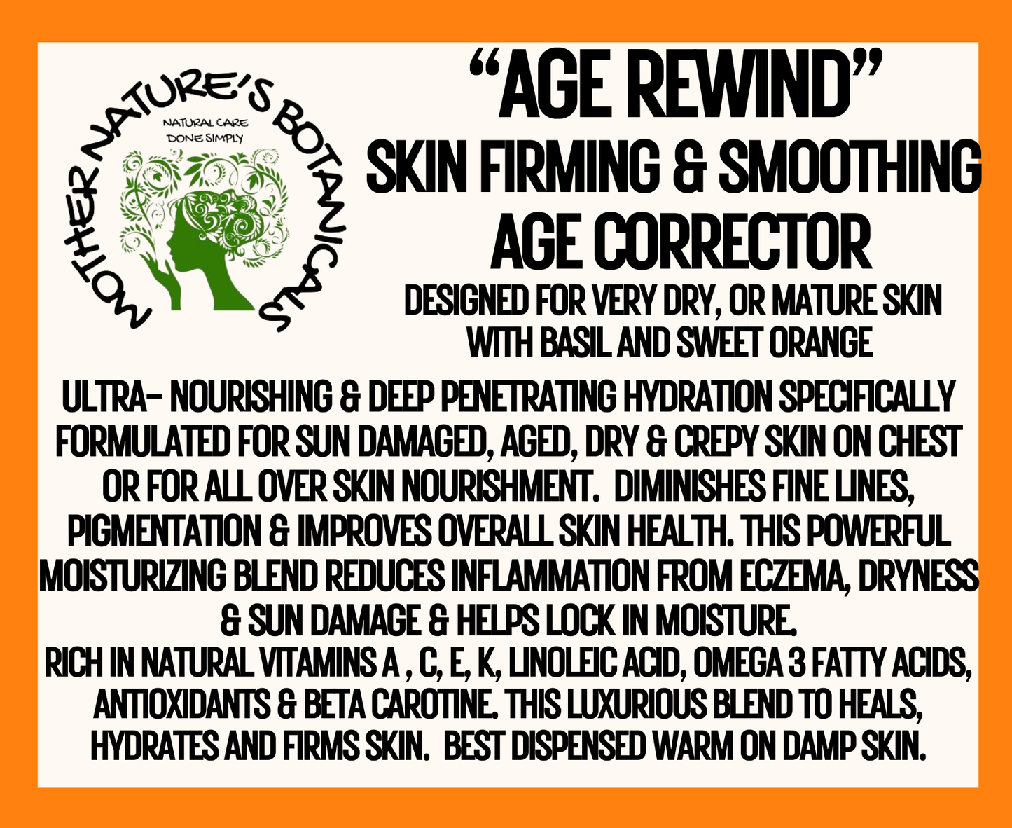 "AGE REWIND", Skin Firming & Smoothing Age Corrector (Very dry, mature or sun damaged skin)