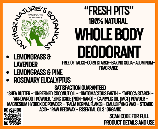"FRESH PITS" Full Body Natural Deodorant (100% Satisfaction Guaranteed)