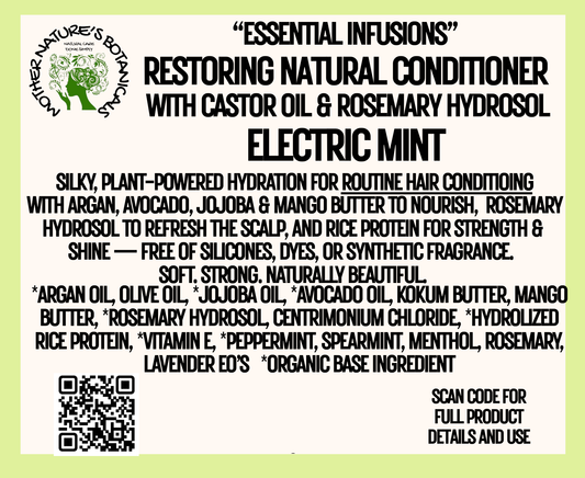 "LUXURY LOX" Restoring Natural Conditioner with Castor Oil & Rosemary Hydrosol - Electric Mint