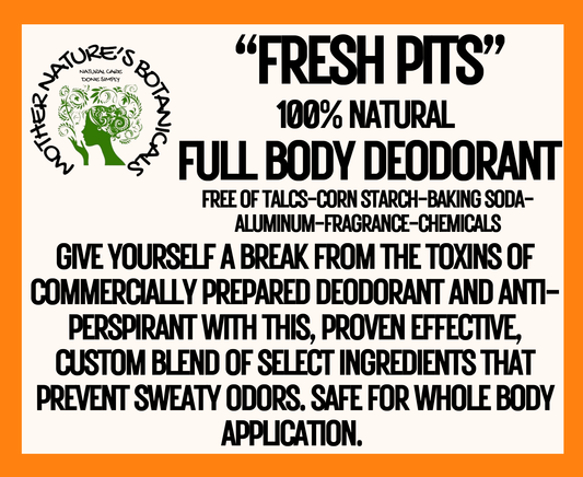 "FRESH PITS" Full Body Natural Deodorant (100% Satisfaction Guaranteed)