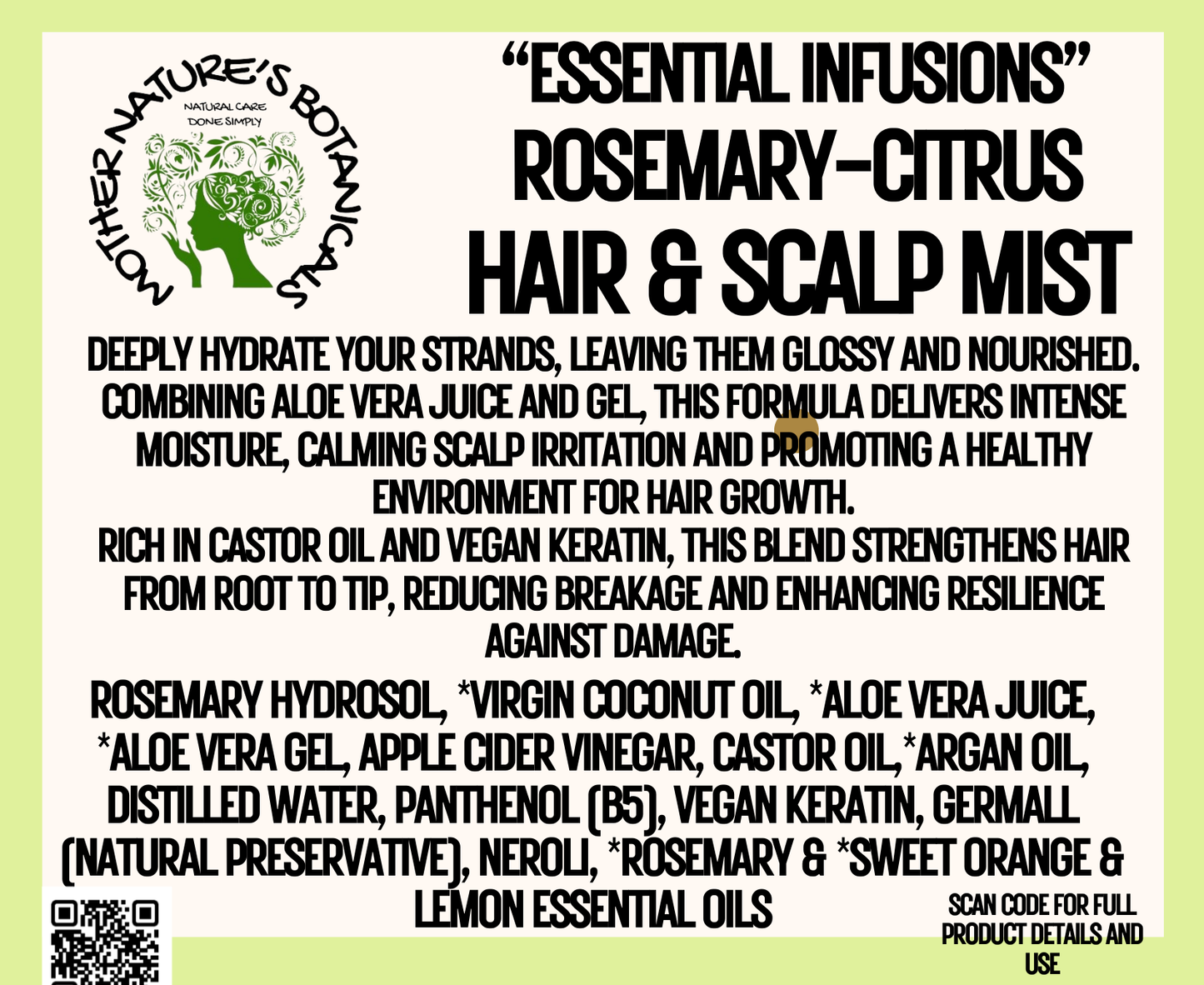 Clearance - "LUXURY LOX" Rosemary Citrus Hair Mask - Overnight Scalp and Hair Treatmemt