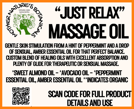 "Just Relax" Massage Oil Blend with Amber & Peppermint
