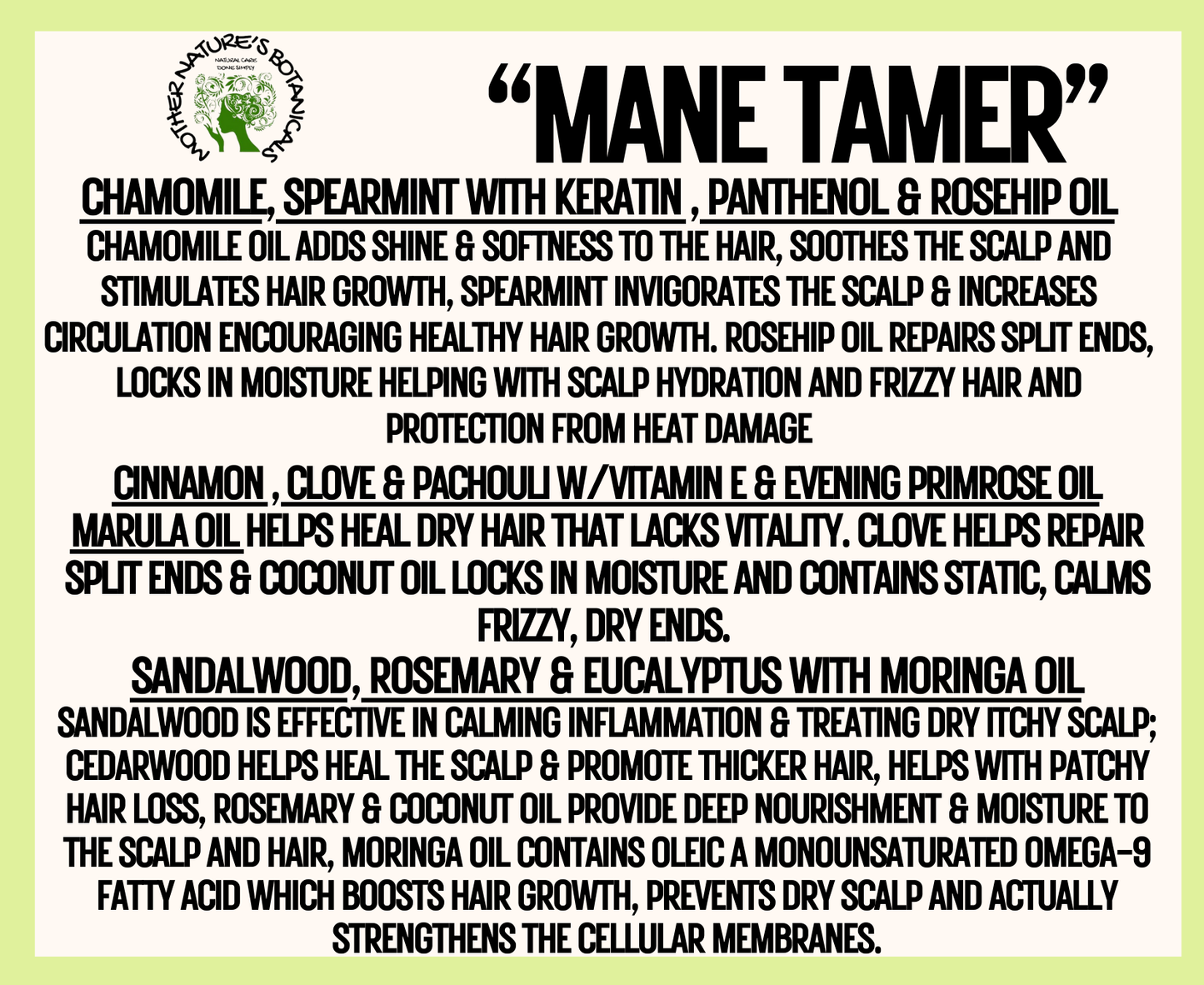 "LUXURY LOX" "Mane Tamer" Nourishing All Season Hair Oil (3 varieties)