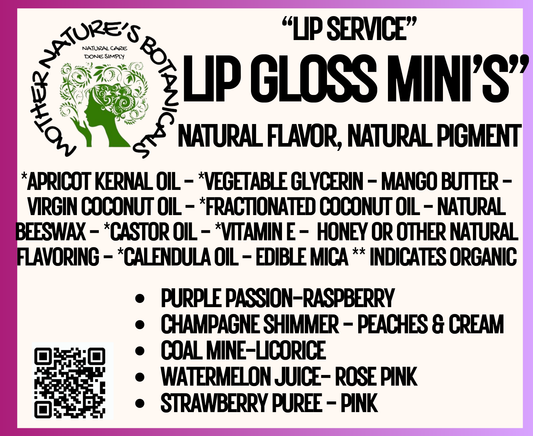 "Fresh Face" - "Lip Service" Tinted, Natural Lip Gloss Mini's (3 ml)