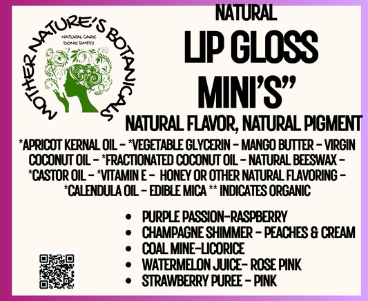 "Fresh Face" "Lip Service" Tinted, Natural Lip Gloss Mini's (3 ml)