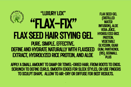 "Luxury Lox"  "FLAX-FIX" Flax Seed Styling Gel with Pro Vitamin B5 (Firmer Hold)