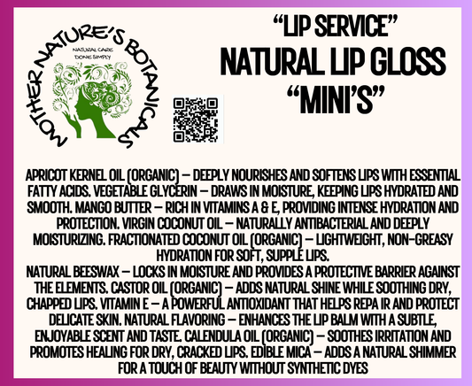 "Fresh Face" - "Lip Service" Tinted, Natural Lip Gloss Mini's (3 ml)