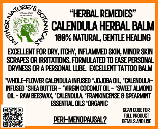 "Herbal Remedies" "Calendula Herbal Balm" Gentle, Herbal Infused Balm (Skin Rashes, scrapes, diaper rash and more)