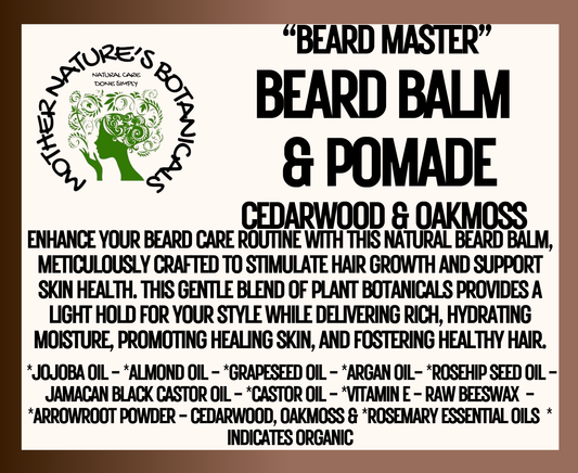 "Beard Master" - Natural Beard Balm & Pomade - Cedarwood & Oakmoss