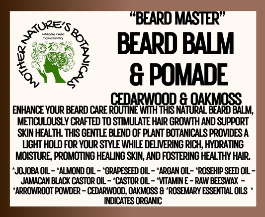 "Beard Master" Natural Beard Balm & Pomade - Cedarwood & Oakmoss