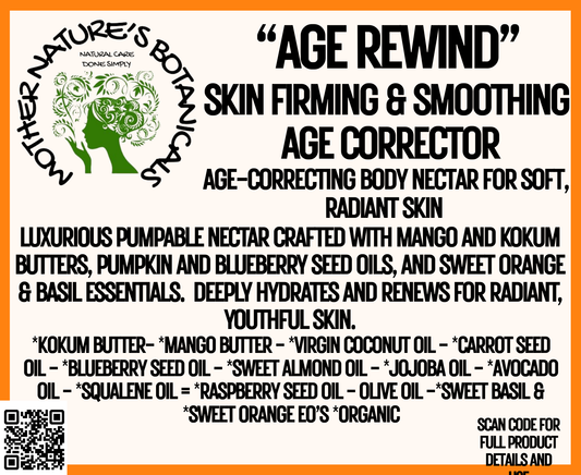 "AGE REWIND", Skin Smoothing Body Nectar (for Mature, Sun-Kissed & Dry Skin)