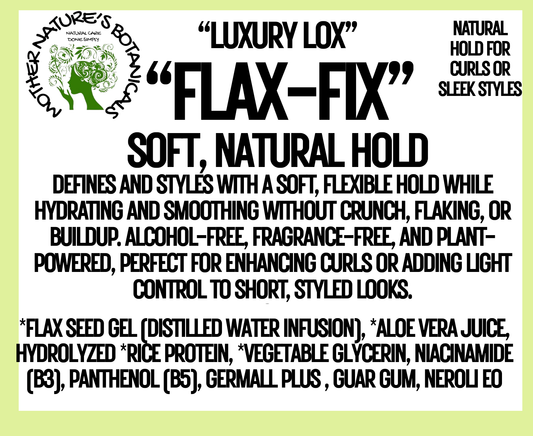 "LUXURY LOX" "Flax Fix" Lightweight Curl Gel with Pro Vitamin B5