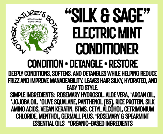 "LUXURY LOX" "Silk & Sage" Botanical Hair Conditioner - Electric Mint - Cool • Hydrate • Restore