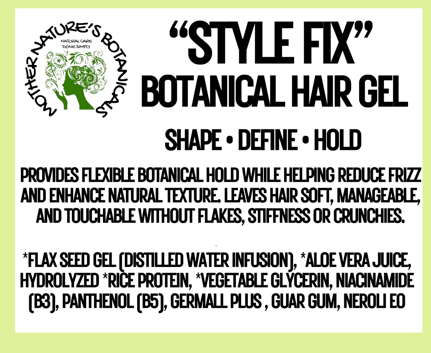 "LUXURY LOX" "Style Fix" Botanical Hair Gel -  Define • Hold • Control