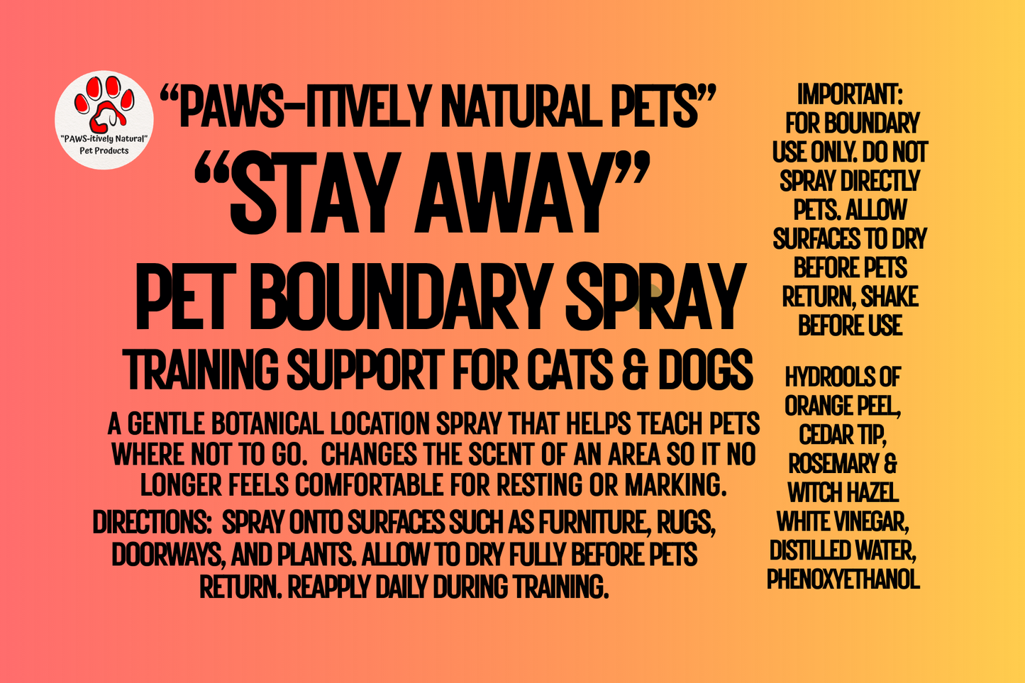 Stay Away - Pet Boundary Training Mist