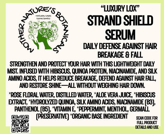 "LUXURY LOX" Strand Shield Serum & Mist - With Hibiscus, Panthenol & Silk Amino Acids (anti hairfall)