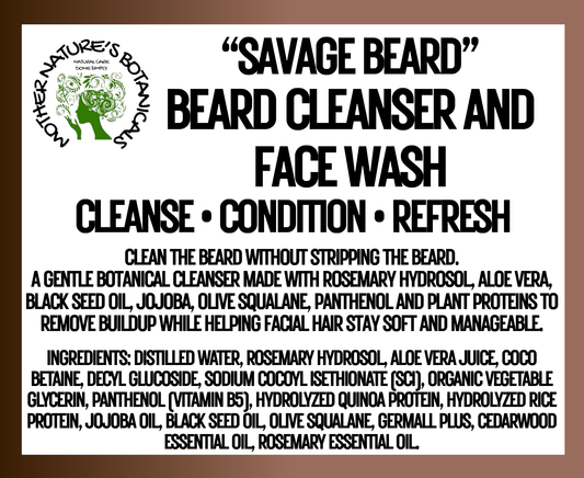 "Savage Beard" Beard Cleanser & Wash - Clean Beard. Comfortable Skin.