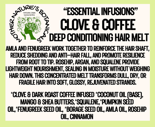 "LUXURY LOX"  "Clove & Coffee" Deep Conditioning Hair Melt (Coarse, Damaged, Dry or Frizzy Hair)