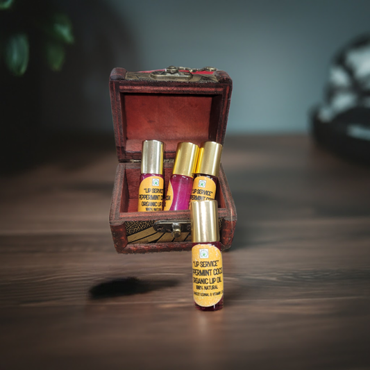 "Fresh Face"- Natural Lip Oils with Collagen (Peppermint Cocoa or Natural Blueberry)