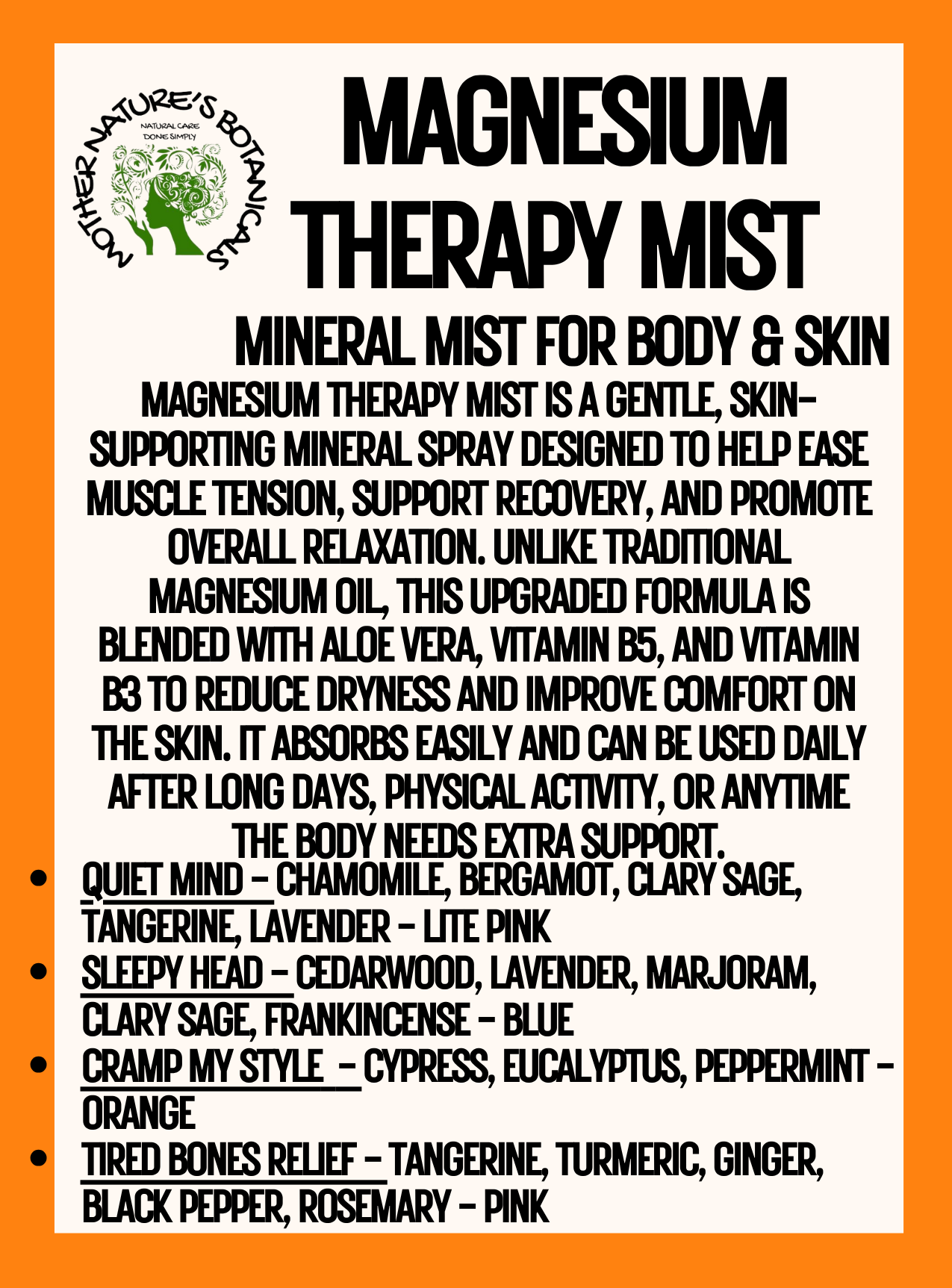 Magnesium Therapy Mists - Botanical Mineral Support for Body and Skin