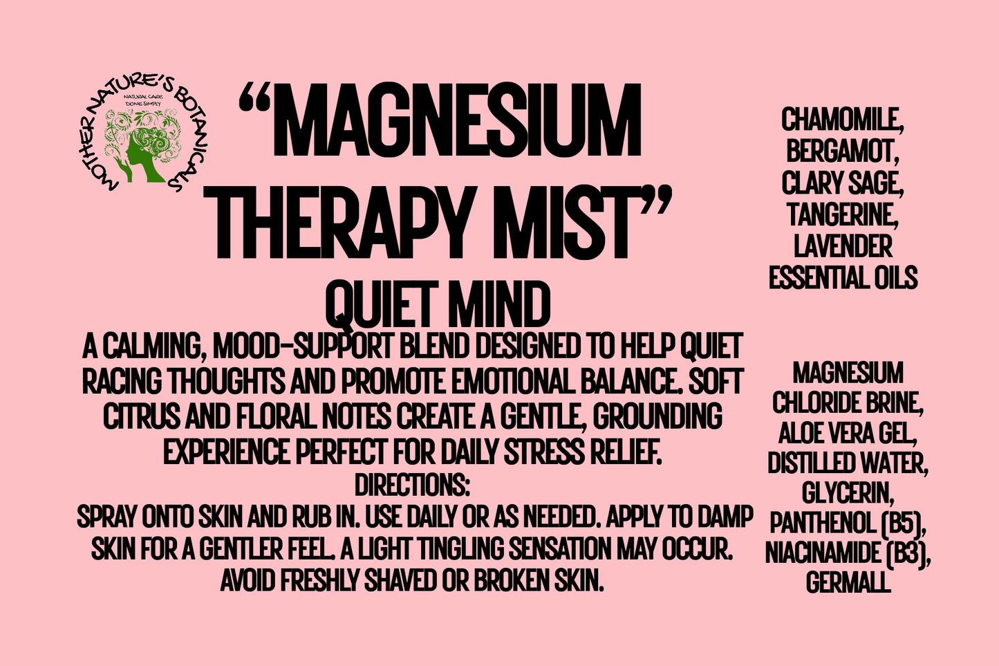 Magnesium Therapy Mists - Botanical Mineral Support for Body and Skin
