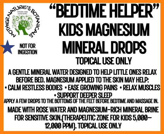 Bedtime Helper  - Calming Mineral Drops for Kids with Aloe & Rose Water (topical)