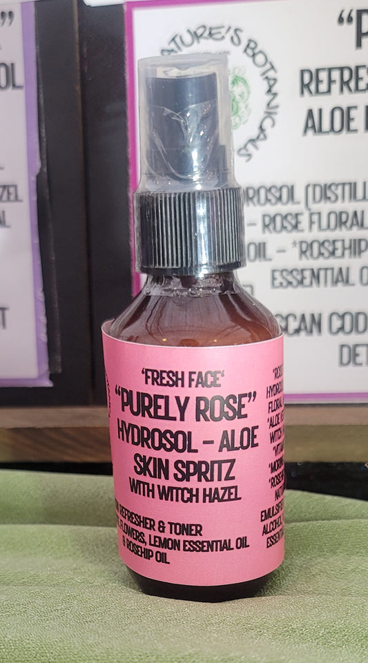 "Fresh Face" "Rose Mist" Aloe-Hydrosol Skin Spritz (toner)