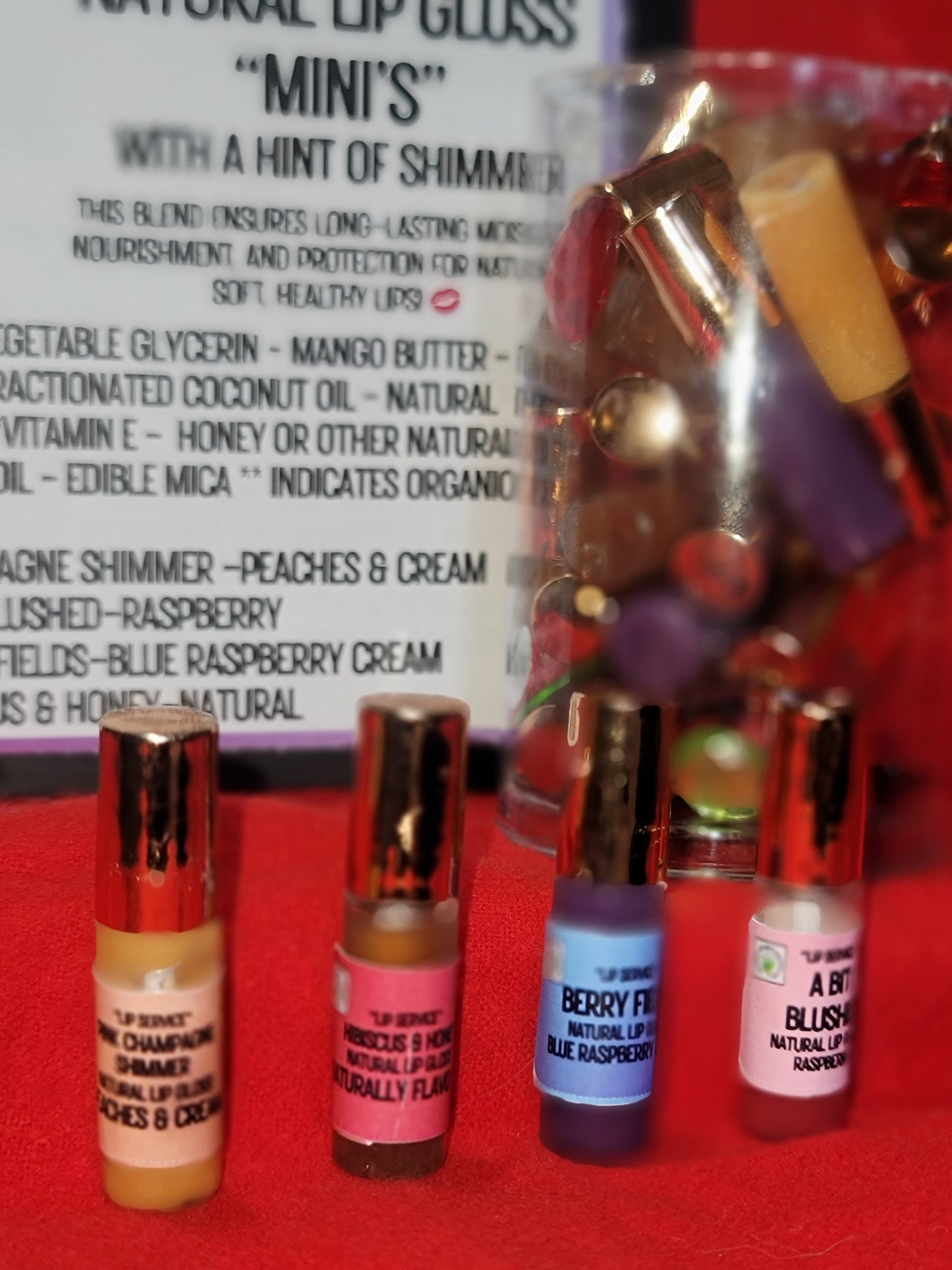 "Fresh Face" - "Lip Service" Tinted, Natural Lip Gloss Mini's (3 ml)
