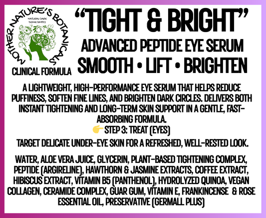 "Fresh Face" "TIGHT & BRIGHT 2.0" - Hydrating Lift Peptide Eye Serum (Clinical Formula)