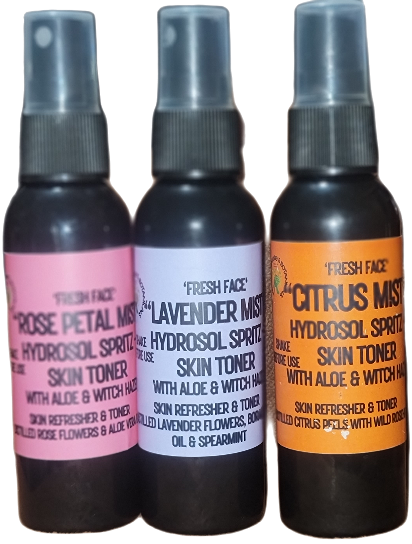 "Fresh Face" - Skin Spritz Toners - Refresh, Hydrate, Restore  (Citrus, Lavender & Rose Petal)