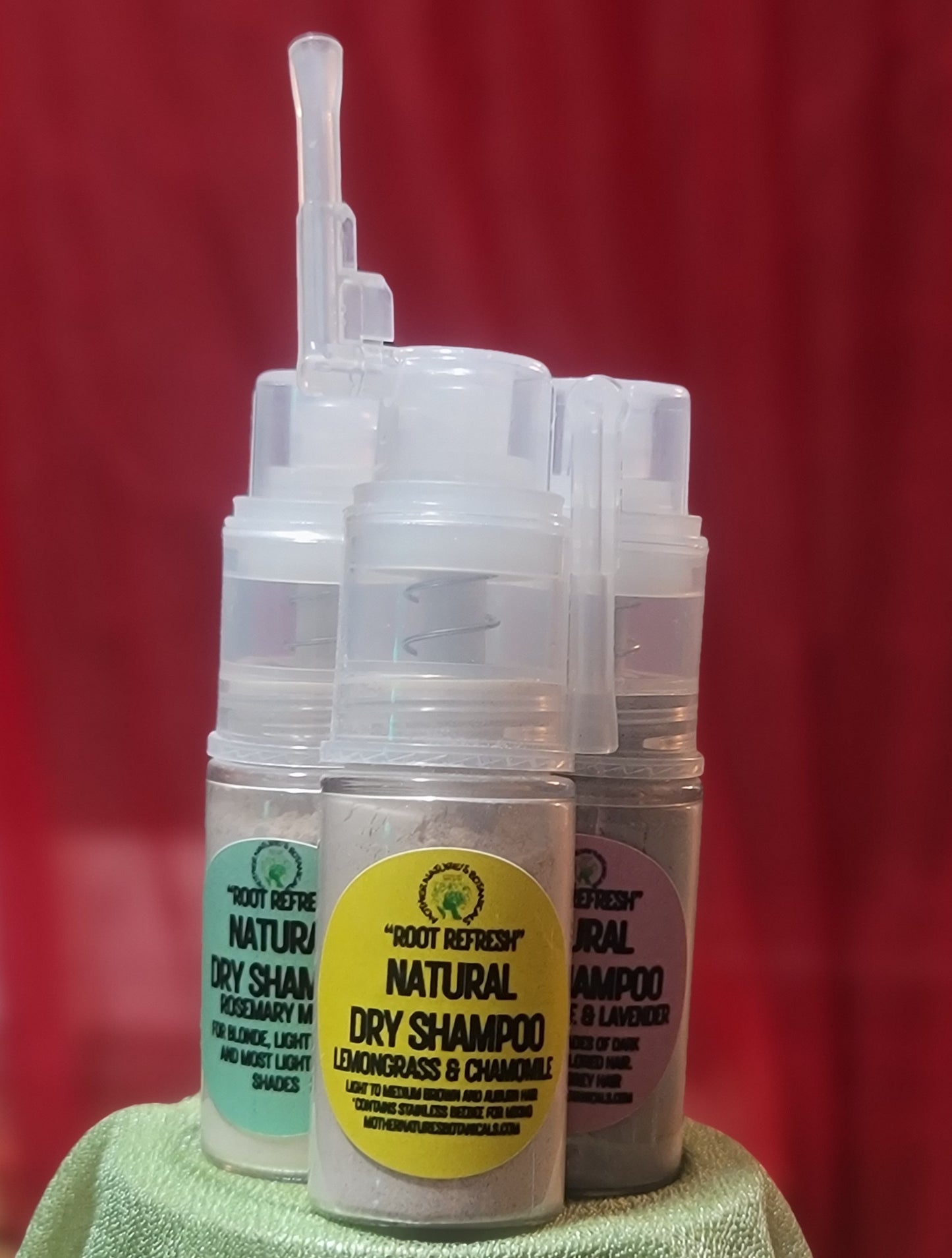 "LUXURY LOX" "ROOT REFRESH" Natural Dry Shampoo with Air Pump Dispenser (3 shades)