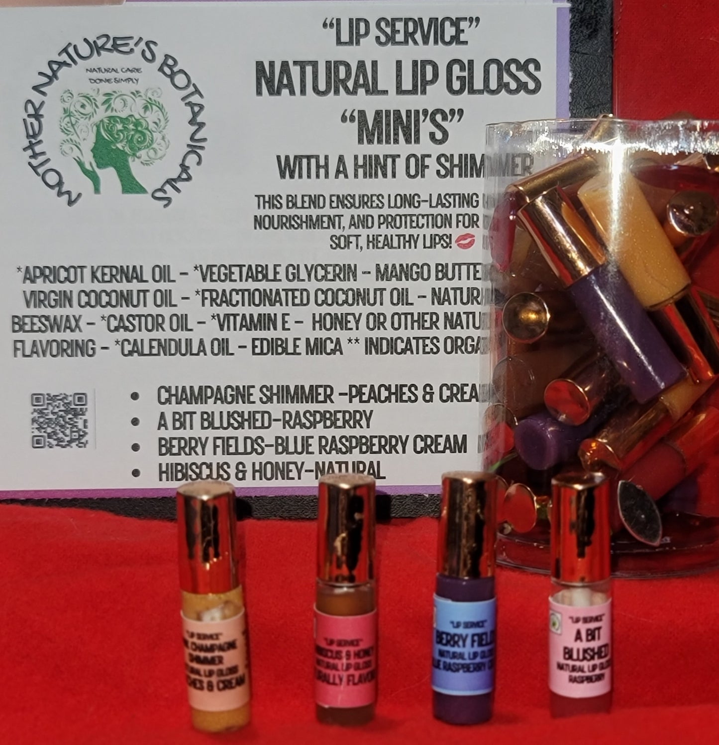 "Fresh Face" - "Lip Service" Tinted, Natural Lip Gloss Mini's (3 ml)
