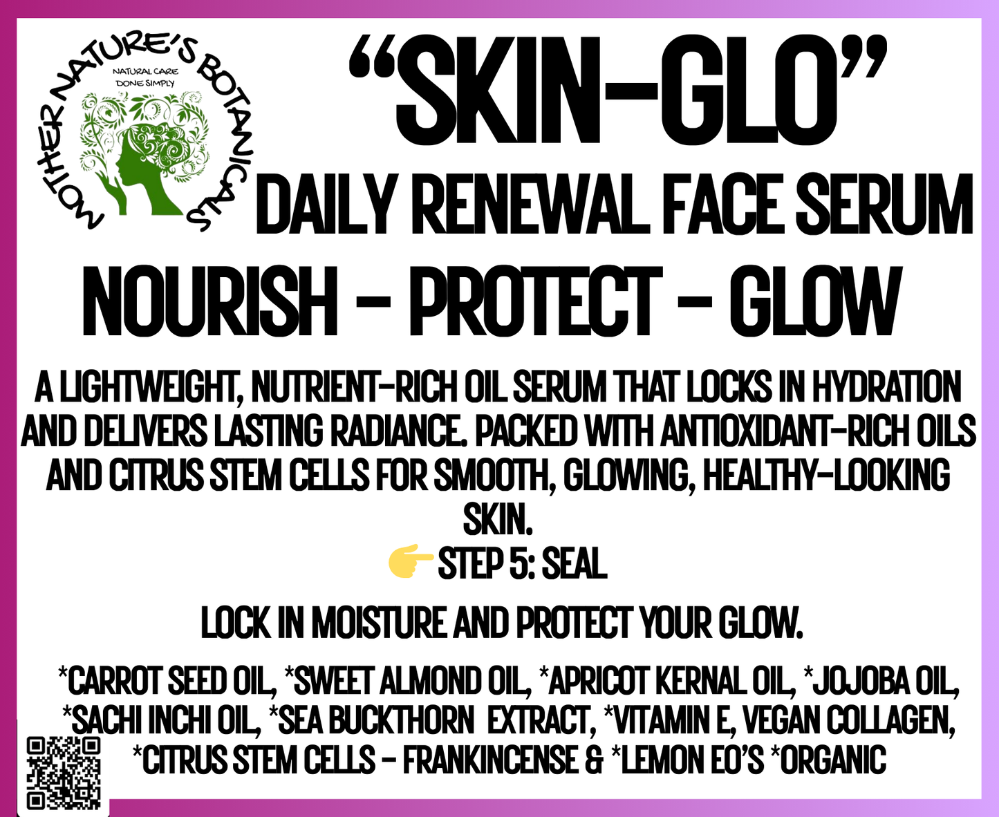 "Fresh Face" "Skin GLO" Radiance Renewing Daily Serum - Protect • Glow • Nourish